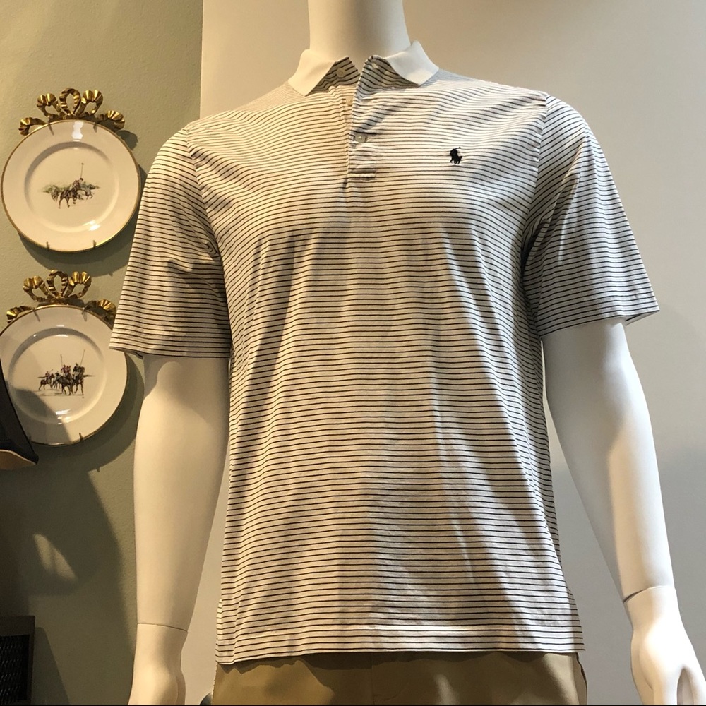 Polo Golf Ralph Lauren White with Black Pin Stripe